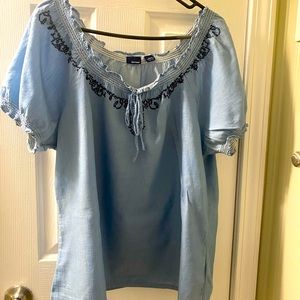 Large blue basic editions shirt